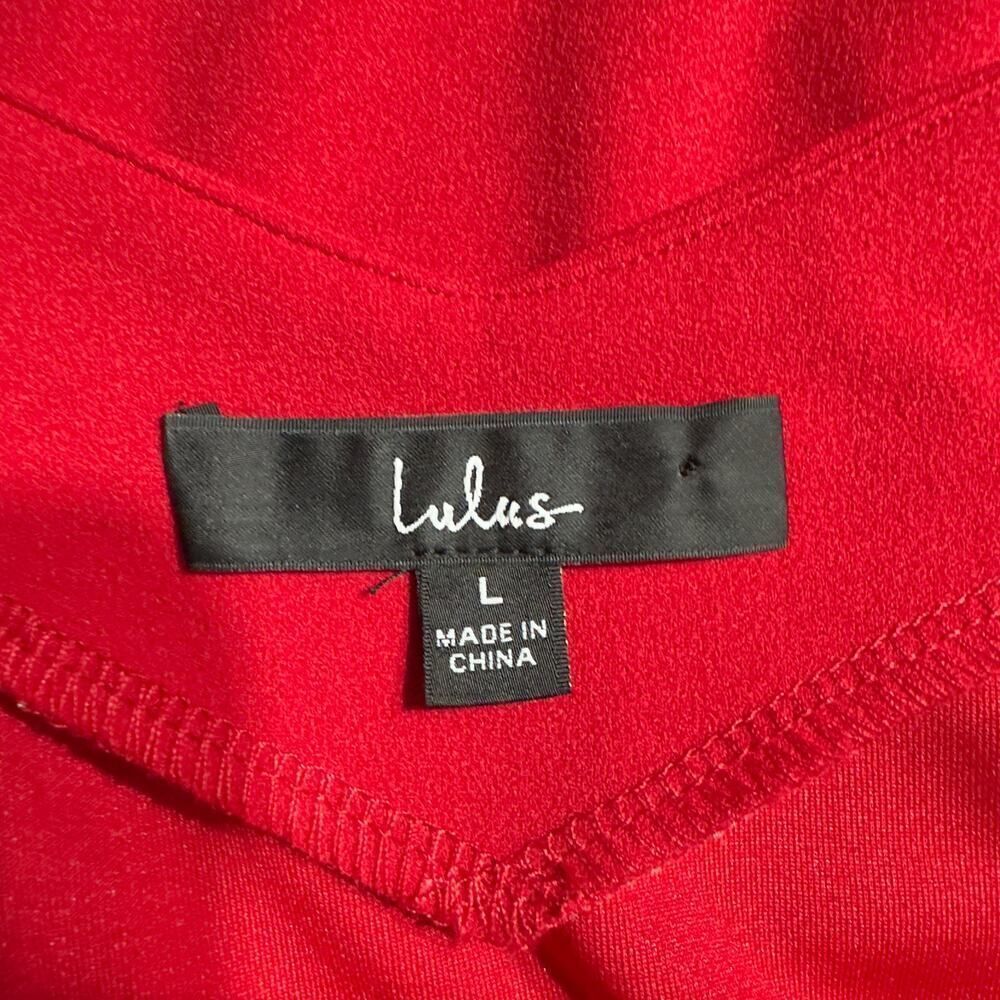 Lulus Get the Party Going Cocktail Bodycon Midi Dress Red Women's Size Large NWT - Picture 7 of 9